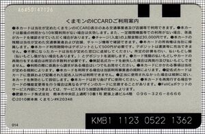 熊本地域振興カード（ロアッソ熊本記念デザインカード）（裏）
