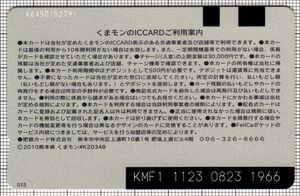 熊本地域振興カード（阿蘇くまもと空港記念デザインカード）（裏）