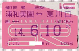 IC定期券（埼玉高速鉄道）（表）（画像提供：鉄みっち）